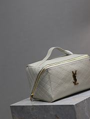 YSL white gaby leather makup case - 4