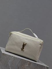 YSL white gaby leather makup case - 5