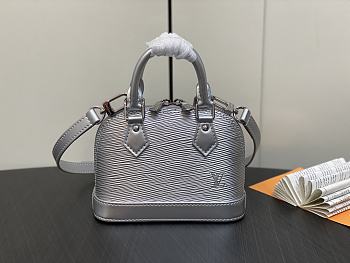 Louis Vuitton Alma Nano Silver Epi Leather Bag