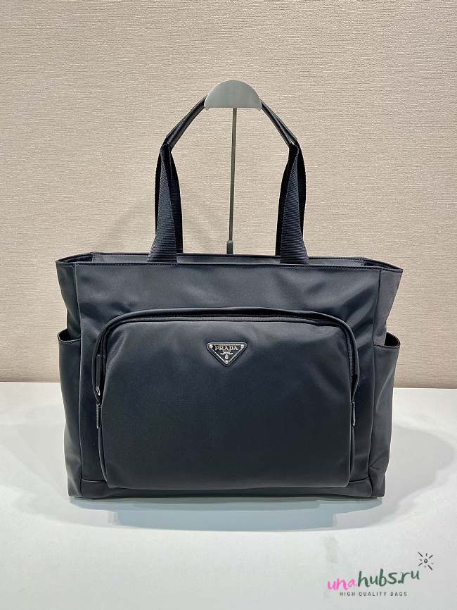 Prada saffiano leather and re-nylon tote bag - 1