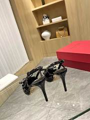 Valentino Garavani Rockstud Bow All Black Slingback Heels - 4