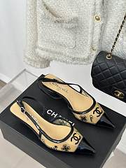 Chanel beige slingback leather mules - 4