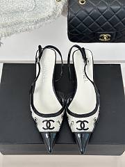 Chanel white slingback leather mules - 3