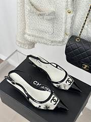 Chanel white slingback leather mules - 4