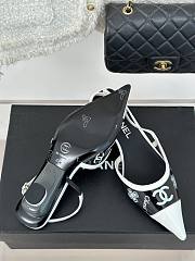 Chanel white/black slingback leather mules - 2