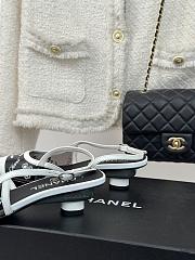 Chanel white/black slingback leather mules - 5