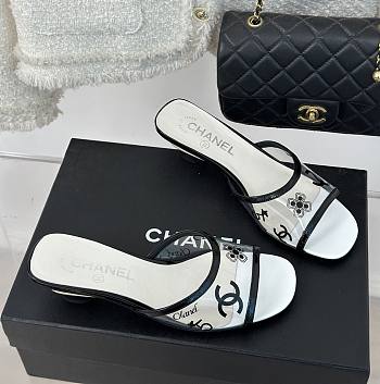 Chanel white mules