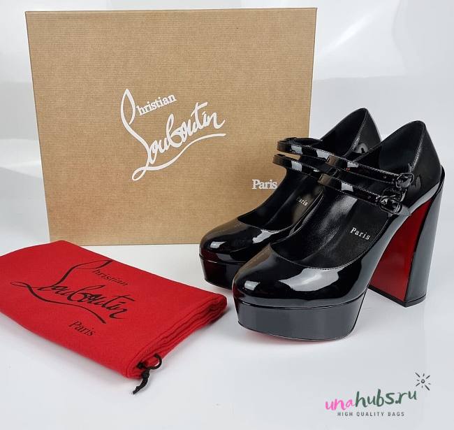 Christian Louboutin Black Patent Movida Jane Pump - 1