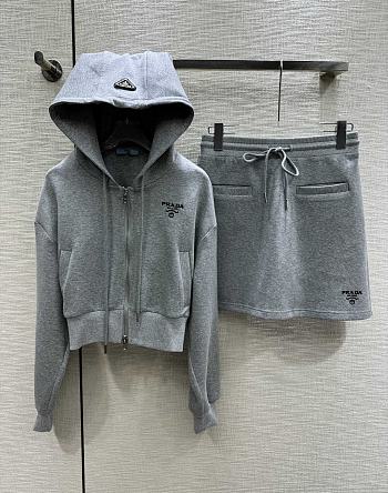 Prada sport gray set ( hoodie+dress)