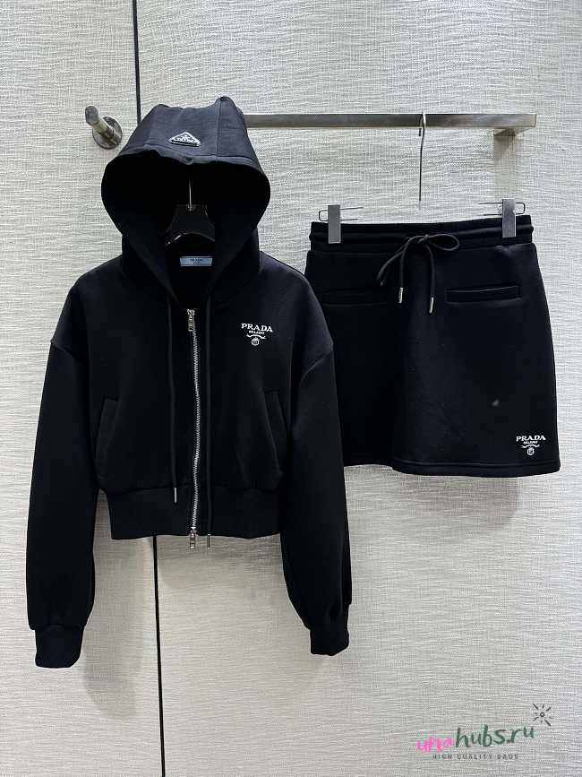 Prada sport black set ( hoodie+dress) - 1