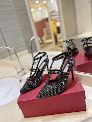 Valentino rockstud mesh black crystal 10cm heels - 6