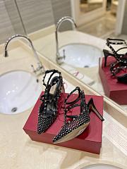 Valentino rockstud mesh black crystal 10cm heels - 4