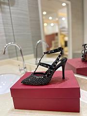 Valentino rockstud mesh black crystal 10cm heels - 2