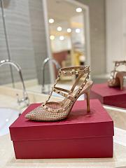 Valentino rockstud mesh white crystal 10cm heels - 5