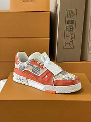 Louis Vuitton LV Trainer Orange Damier Shoes - 4