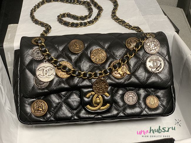 Chanel CF coin lambskin leather bag  - 1