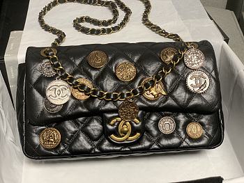 Chanel CF coin lambskin leather bag 
