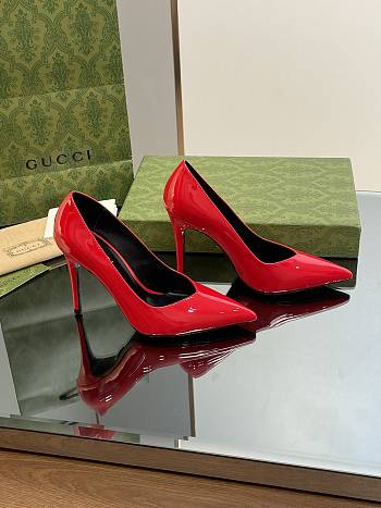 Gucci red leather high heels 