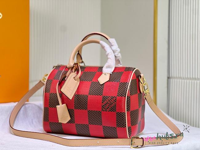 Louis Vuitton Speedy 25 Bandoulière Damier Pop Red Bag - 1