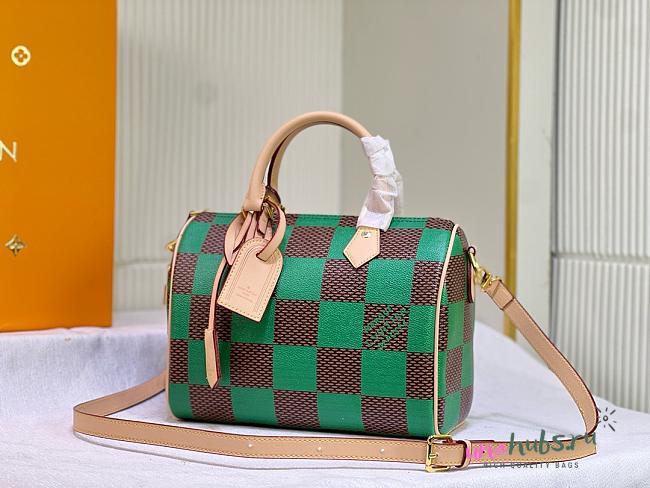 Louis Vuitton Speedy 25 Bandoulière Damier Pop Green Bag - 1