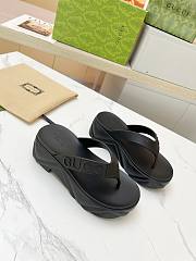 Gucci Black Platform Flat Flop - 4