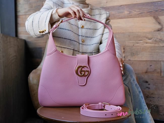 Gucci Aphrodite medium pink leather shoulder bag - 1