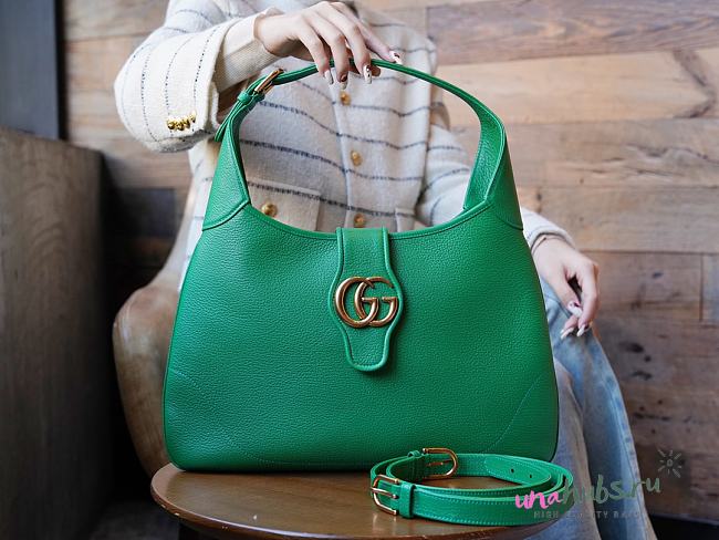 Gucci Aphrodite medium green leather shoulder bag - 1