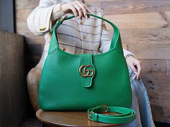 Gucci Aphrodite medium green leather shoulder bag