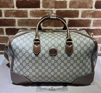 GUCCI Interlocking G Duffle Brown Bag