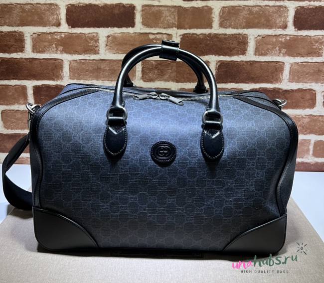 GUCCI Interlocking G Duffle Black Bag - 1