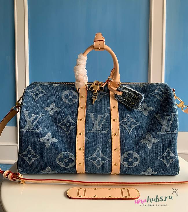 Louis Vuitton M24215 Denim LV Keepall 50 Bag - 1