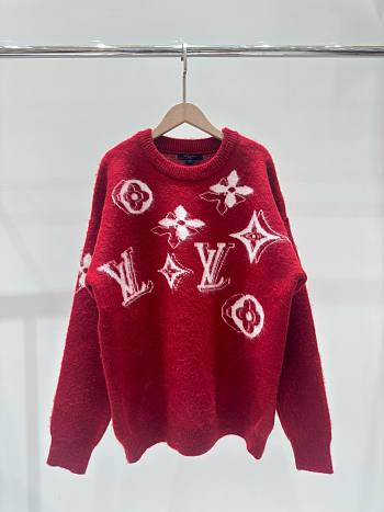 Louis Vuitton red knit sweater 