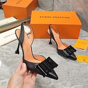 Louis Vuitton Black Blossom Slingback High Heels 9.5cm - 6