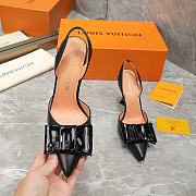 Louis Vuitton Black Blossom Slingback High Heels 9.5cm - 3