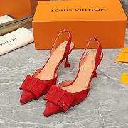 Louis Vuitton Red Blossom Slingback High Heels 9.5cm - 1