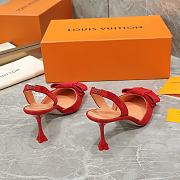 Louis Vuitton Red Blossom Slingback High Heels 9.5cm - 6