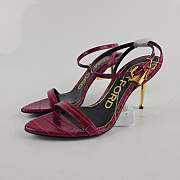 Tom Ford Padlock 105mm Croc Embossed Red Leather Heels - 1