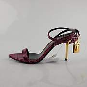 Tom Ford Padlock 105mm Croc Embossed Red Leather Heels - 6