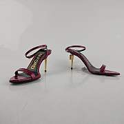 Tom Ford Padlock 105mm Croc Embossed Red Leather Heels - 4