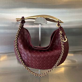 Bottega Veneta Sardine chain red leather shoulder bag 