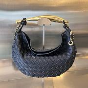 Bottega Veneta Sardine chain dark blue leather shoulder bag - 5