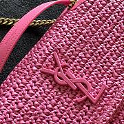 YSL Niki medium pink raffia shoulder bag - 3