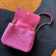 YSL Niki medium pink raffia shoulder bag - 2