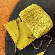 YSL Niki medium yellow raffia shoulder bag - 5