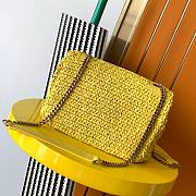 YSL Niki medium yellow raffia shoulder bag - 3