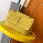 YSL Niki small yellow raffia shoulder bag - 1