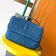 YSL Niki small blue raffia shoulder bag - 1