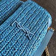 YSL Niki small blue raffia shoulder bag - 5