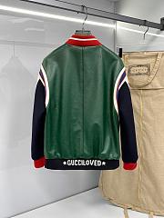 Gucci panelled leather bomber jacket - 5