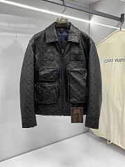 Louis Vuitton monogram black leather coat  - 1